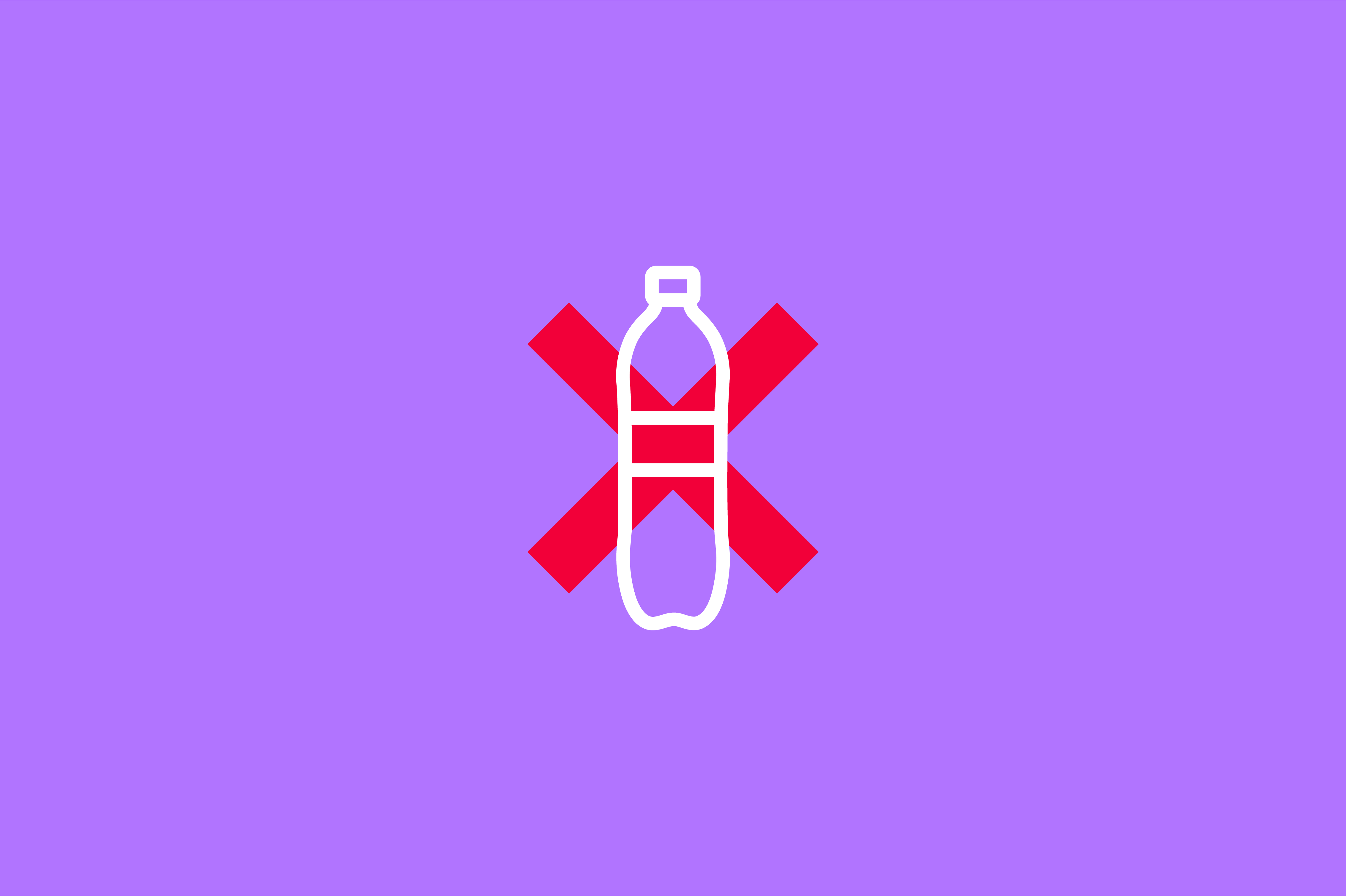grpahic of a plastic bottle with a red cross through it